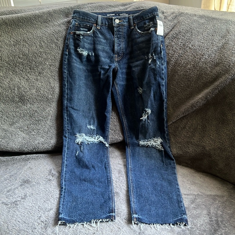 Size 2 Old Navy high- rise slouchy straight jeans